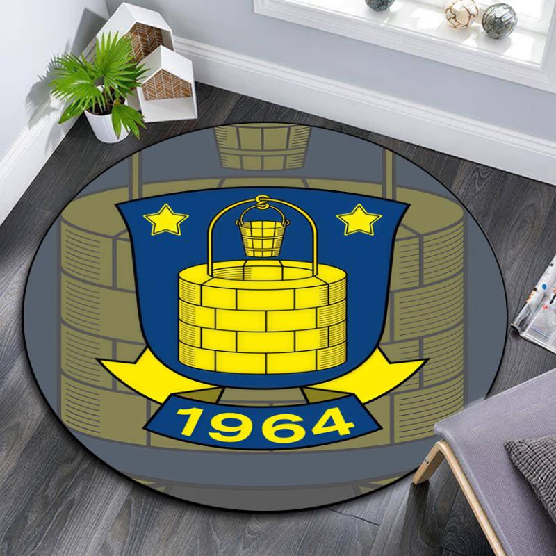 Brondby IF pattern round rug,Carpet Rug for Living Room Bedroom Playroom ,Non-slip Floor Mat,Holiday Gifts and Birthday Gifts.