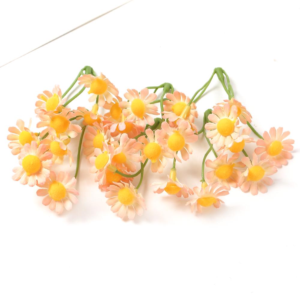 Pastoral Daisy and Sunflower Artificial Silk Flower Bouquet for DIY Wreath Decoration