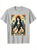 The Cat Lady Tarot Card Shirt Unisex Witchy Gothic Cat Mom TShirt Unisex Cotton Casual Round Neck Outdoor Short Sleeve TShirt