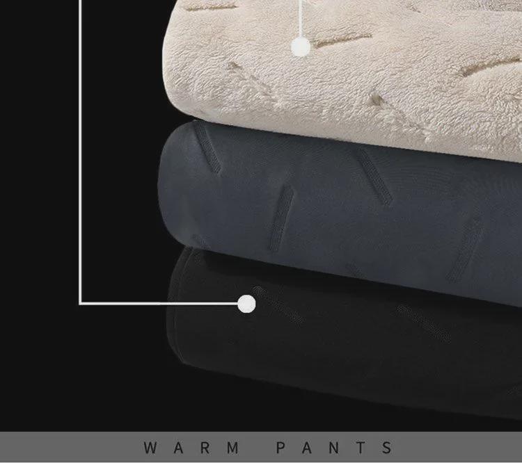 Herren Lammfellhose mit Samtfutter - Warm, Locker geschnitten, Gerade, Lässig mit Kordelzug, Winter/Herbst.