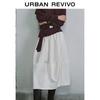 UR Urban Series 2026 Spring High-Waist Loose Cotton Midi Skirt