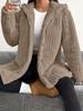 Fall Women's Clothing Solid Long Sleeve Hooded Loose Plush Coat for Women