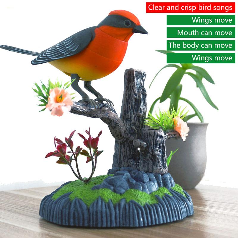 Sound Voice Control Electric Bird Pet Toy Electric Simulation Induction Bird Cage Birdcage Toy