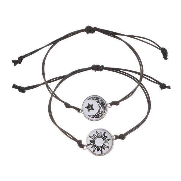 Glow In the Dark Butterfly Sun Moon Rope Bracelets for Women Couples Matching Bracelet Friendship Luminous Jewelry Adjustable