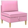 Modular Sofa Set with Storage Space 3 Pcs Pink Fabric