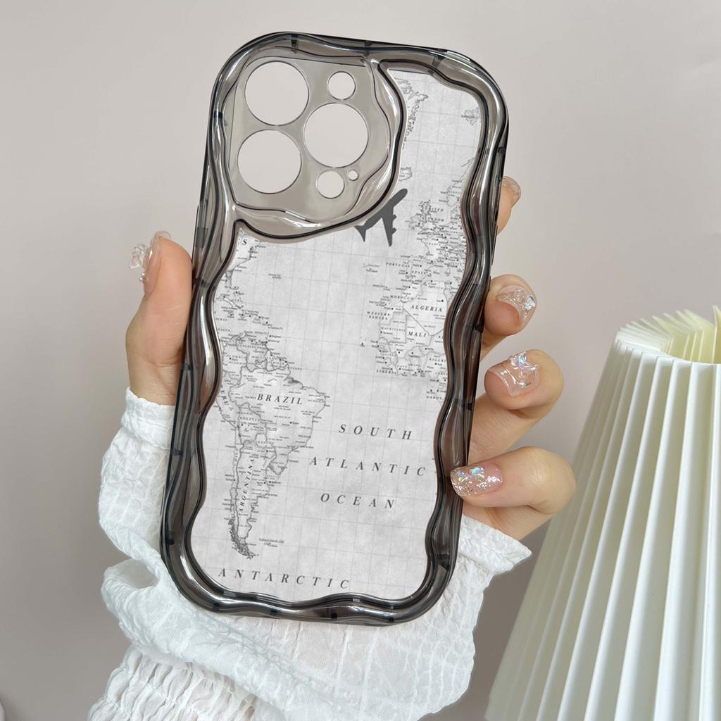 Ae89 Map aircraft trajectory Protective Phone Cases for Apple iPhone 16 15 14 13 Pro Max 11 12 mini XR 7 8 6s Plus XS Max SE Wave TPU Back Cover