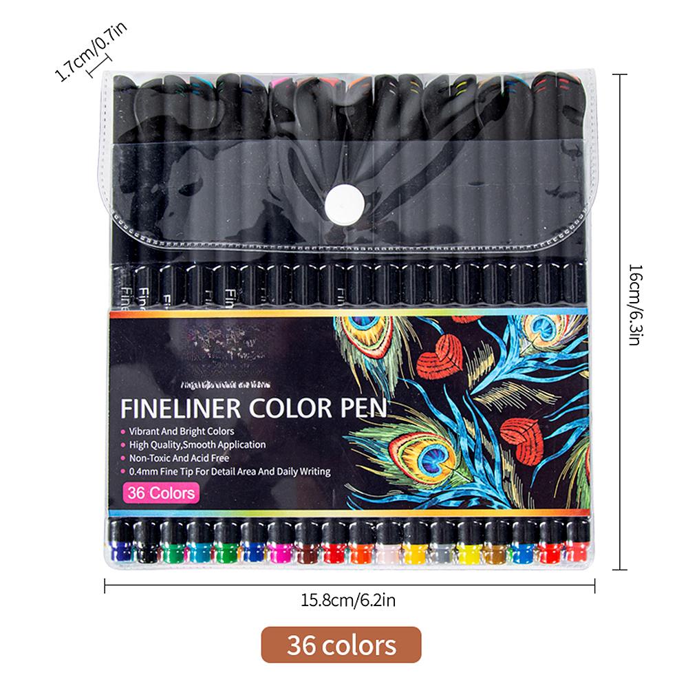 36 Color Fineliner Fine Point Pens 0.4mm Tip Markers for Journaling Writing Note Taking Calendar Agenda Adult Coloring Drawing Art Project School Des