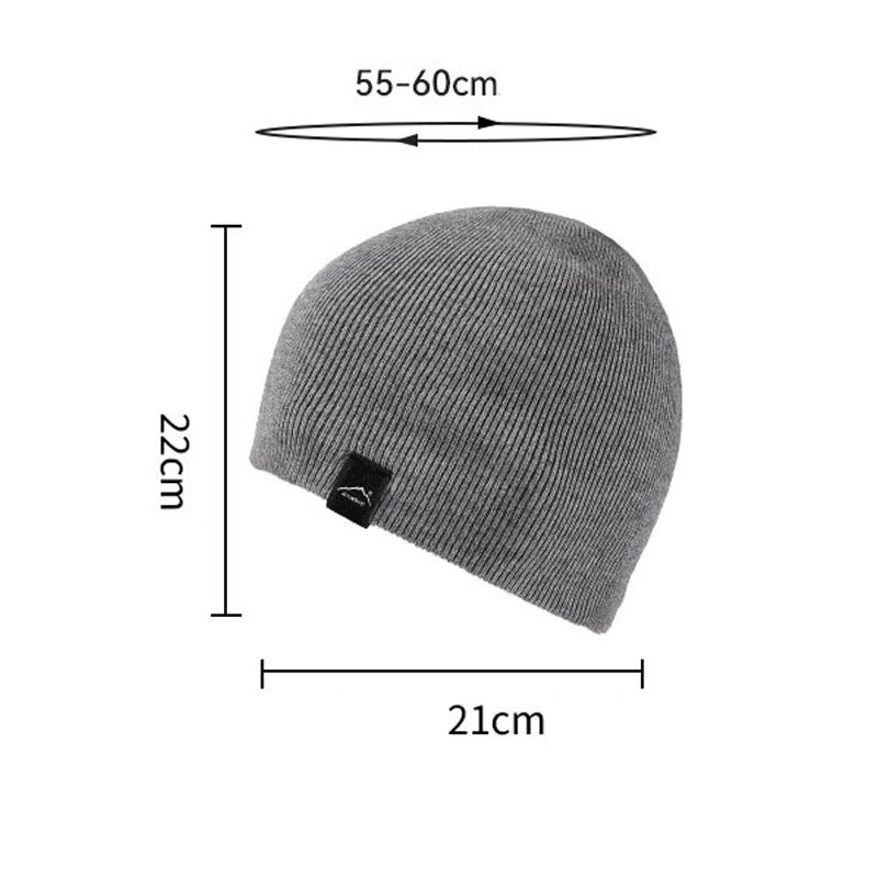 Autumn Winter Thin Knitted Hat High Elastic Big Head Circumference Men's Cold-Proof Ear Protection Cap Windproof Cap