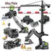 Alloy Construction Toy Set: Excavator, Mixer, Crane for Kids 0-6.