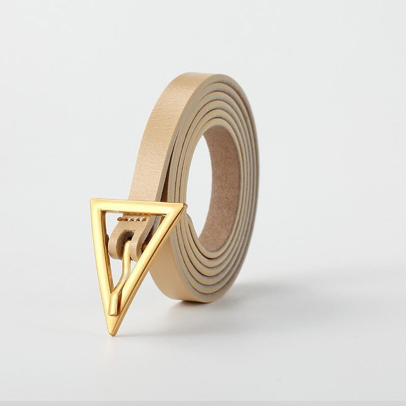 

Женский ремень из коровьей кожи, ремень из сплава с треугольной головкой, повседневный тонкий ремень 105cm