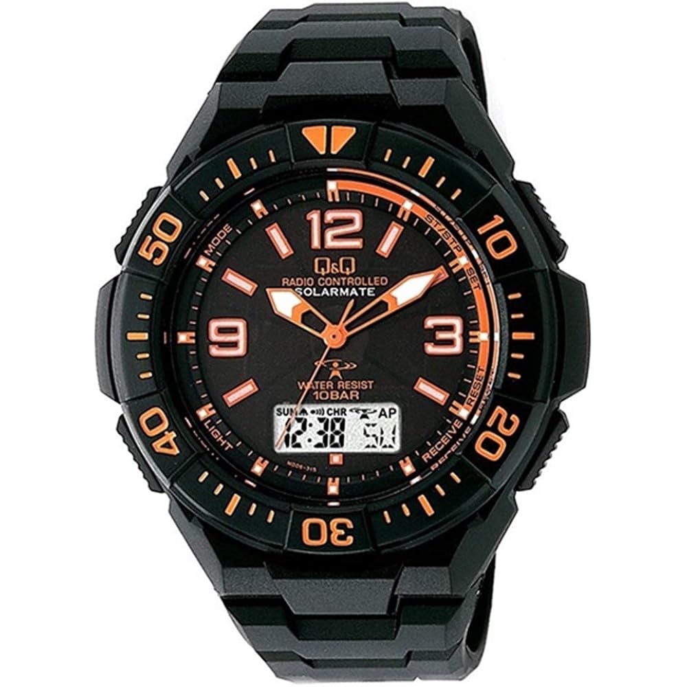 [Citizen] CITIZEN [Choose from 6 Models] Q&Q Men s Radio-Controlled Solar Watch, Black, Analog-Di...