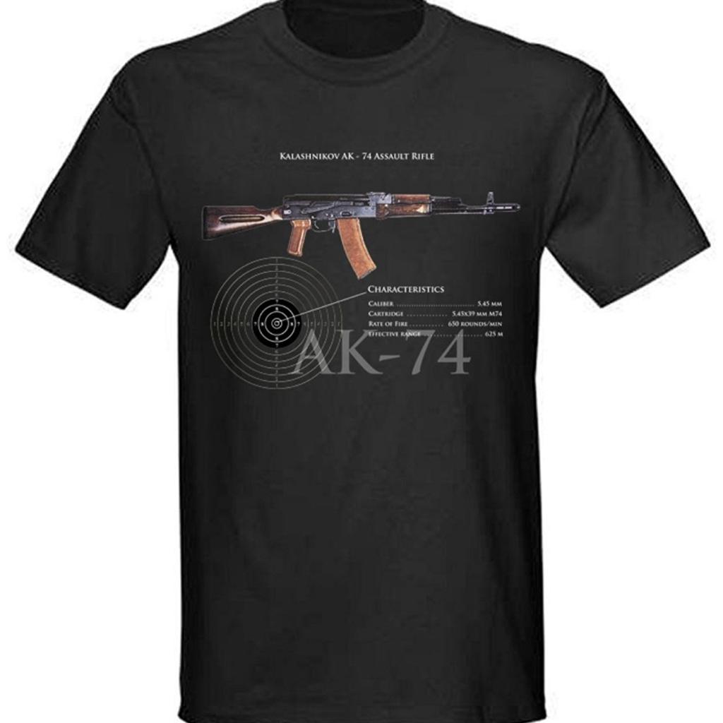 Russia Kalashnikov AK-74 Assault Rifle T-Shirt 100% Cotton O-Neck Summer Short Sleeve Casual Mens T-shirt Size S-3XL