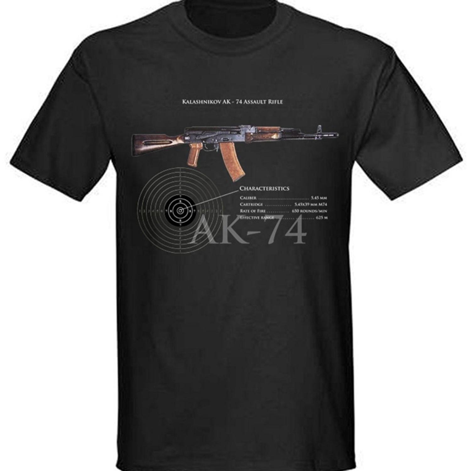 Russia Kalashnikov AK-74 Assault Rifle T-Shirt 100% Cotton O-Neck Summer Short Sleeve Casual Mens T-shirt Size S-3XL 4XL