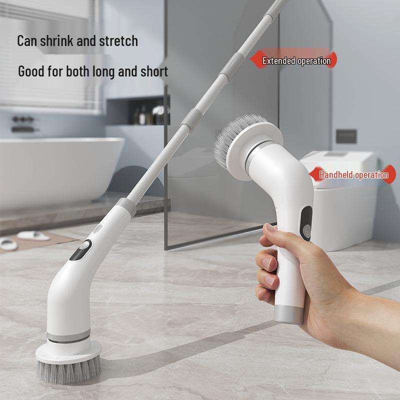 Electric Multi-functional Cleaning Brush with LCD & Retractable Handle for Fish Tanks, Kitchens, and Bathrooms