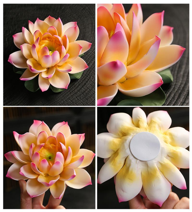 Y Ceramic Lotus Handicraft Incense Burner for Stick Incense Sandalwood Lavender Incense Holder Home Decoration Desktop Ornament