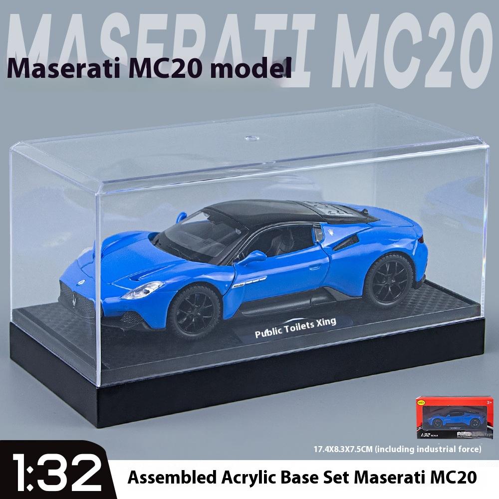 

Модель автомобиля Maserati MC20 из легкого сплава в масштабе 1/32 со звуковыми и световыми эффектами, ретро-развлечение для детей, коллекционная игрушечная машина для мальчиков и девочек синий