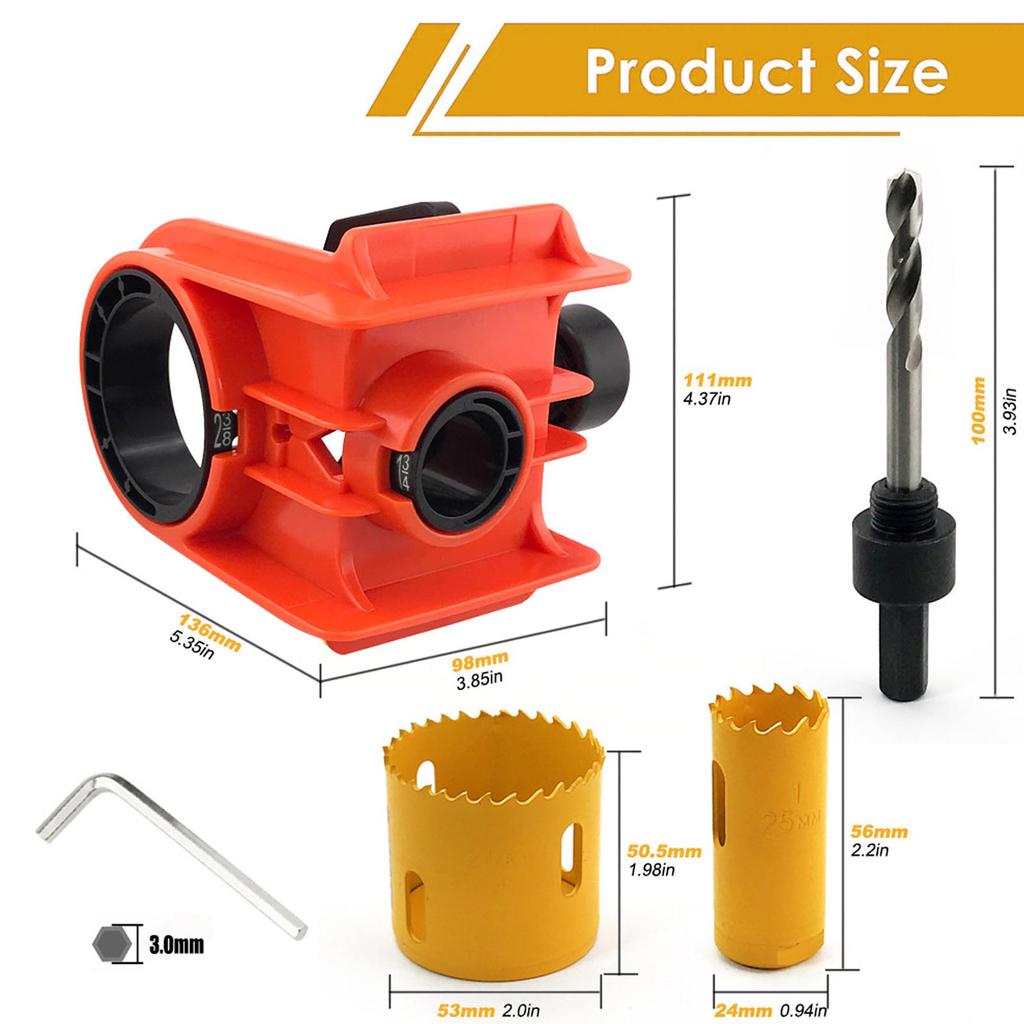Door Lock Hole Drilling Kit Door Lock Installation Kit High Speed Steel Door Lock Hole Saw Drilling Kit with Template