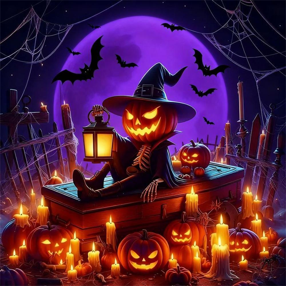 Diamond Embroidery Halloween Ghost Witch Rhinestone Picture Diamond Painting Kit Mosaic Full Square Drill Home Decor
