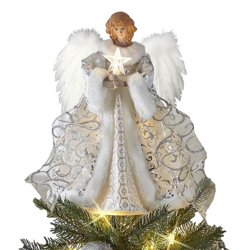 Christmas Tree Angel Topper String Light Ornament Home Decorations 2025 Xmas Naviad 2026 New Year Party Supplies