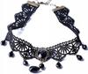 Gotycki Naszyjnik Czarna Koronka Styl Punk Damski Boho Folk Choker Retro