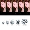 1 Pair Rose Gold Hypoallergenic 316L Stainless Steel White Cubic Zirconia CZ Stud Earrings Size 3-8mm