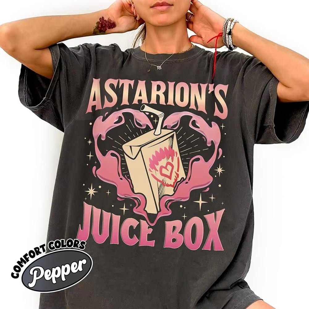 Funny Astarion Game Fan Comfort Unisex Tee Astarion’s Juice Box BG3 T Shirt Fantasy Bookish Shirt Funny Oversize Tees Cotton