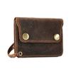 Retro First-Layer Cowhide Card Bag, Magnetic Buckle Zipper, Change Bag, Portable Leather Short Wallet.