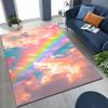 Colorful Rainbow Clouds Dream Sky Cartoon Rug for Bedroom Living Room Sofa Home Doormat Decor, Large Kid Play Non-slip Floor Mat