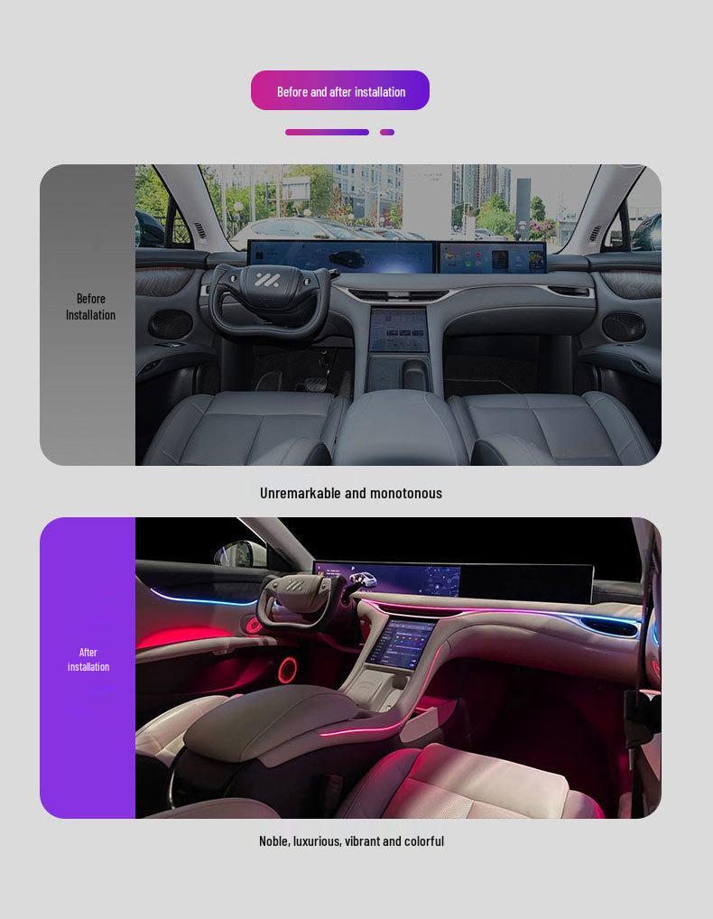 Dynamic Interior Ambient Lights for ZEEKR LS6/L6/LS7 with Original Screen Control