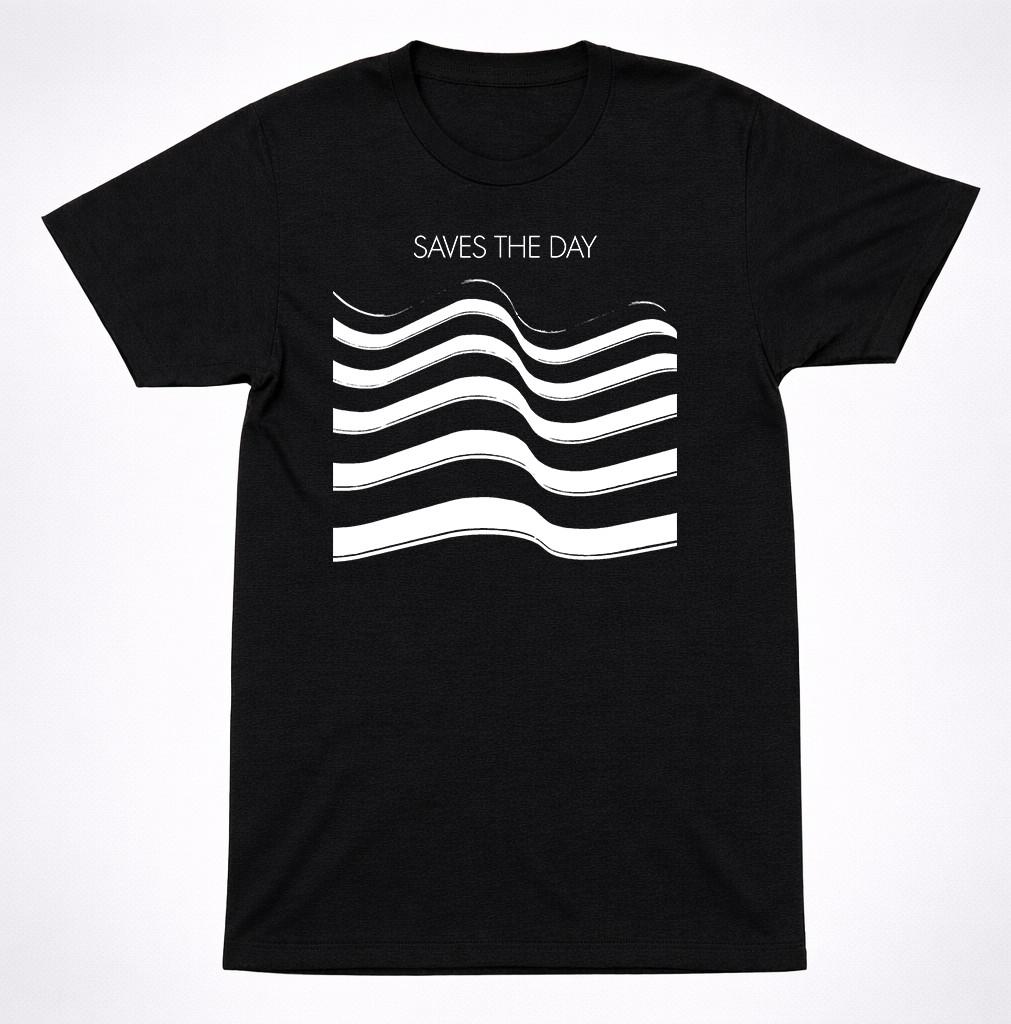 Saves The Day Wave Flag Waving T-Shirt Emo Punk Indie Rock Band Tee S разноцветный