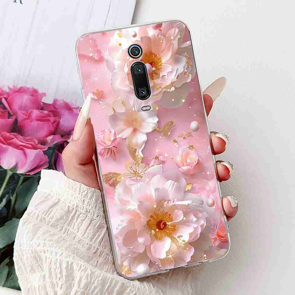 For Xiaomi Mi 9T M1903F10G Case Fashion Painting Soft Silicone TPU Cover For Xiaomi Mi 9T Mi9t 6.39" Flower Girl Phone Casing