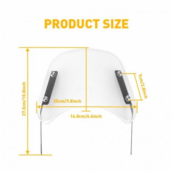 Front Clear Motorcycle Windshield Headlight Fairing Windscreen Durable 5"-7" EOA