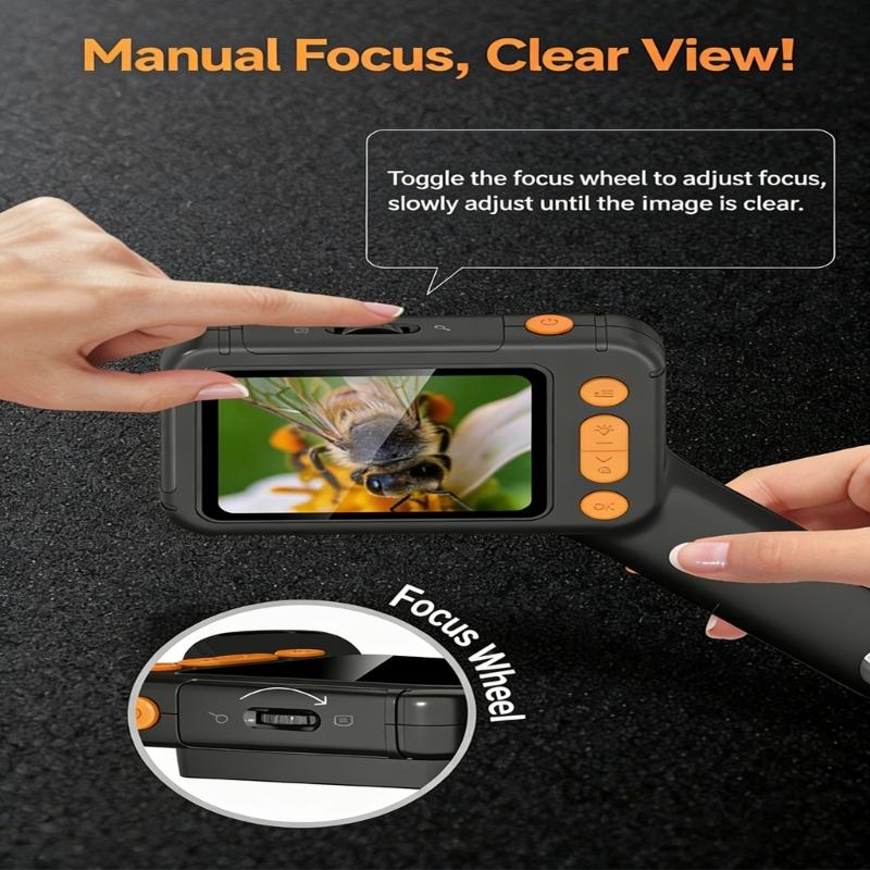 1000X Magnification Digital Microscope with 2.8 Inch Clear High Definition Screen Auto Focused for Educational Use Kids Adults