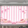 2D Cute Pink Candy Shop Backdrop Sweets Donut Party Photography Background