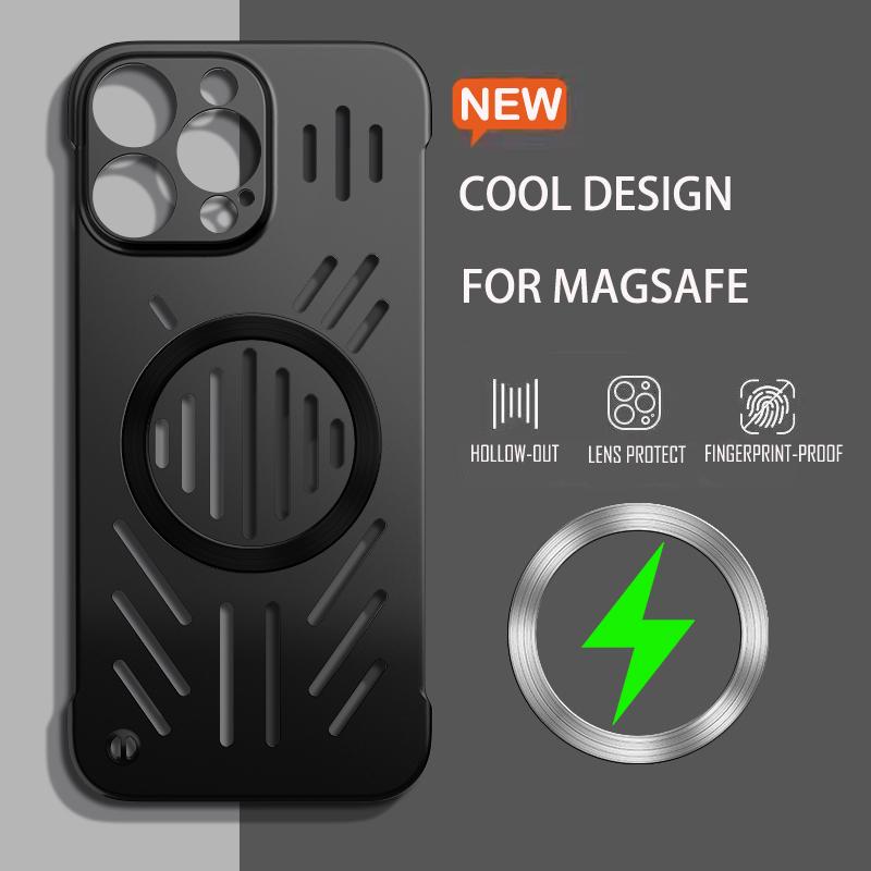 Heat Dissipation Magnetic Phone Case For 17 16 15 14 13 12 11 Pro Max Air For Magsafe Wireless Charging PC Hard Cover