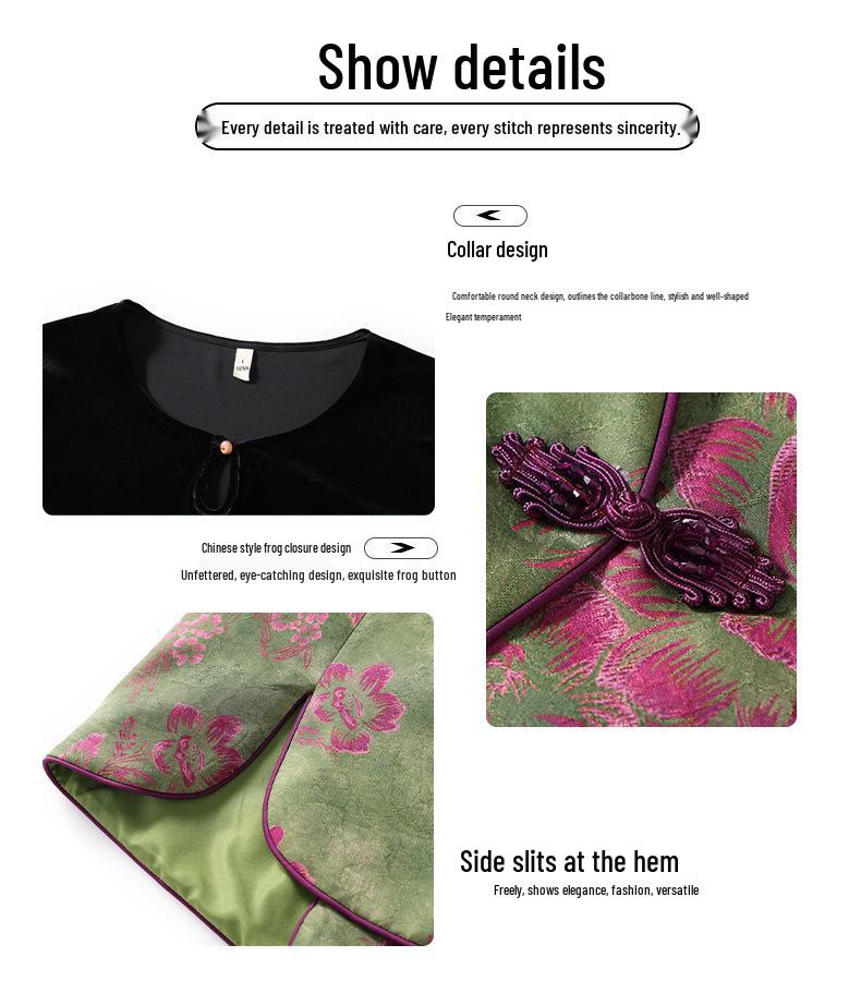 2026 Trendy Gold Velvet Vest & Suit Set for Middle-aged and Elderly Women
