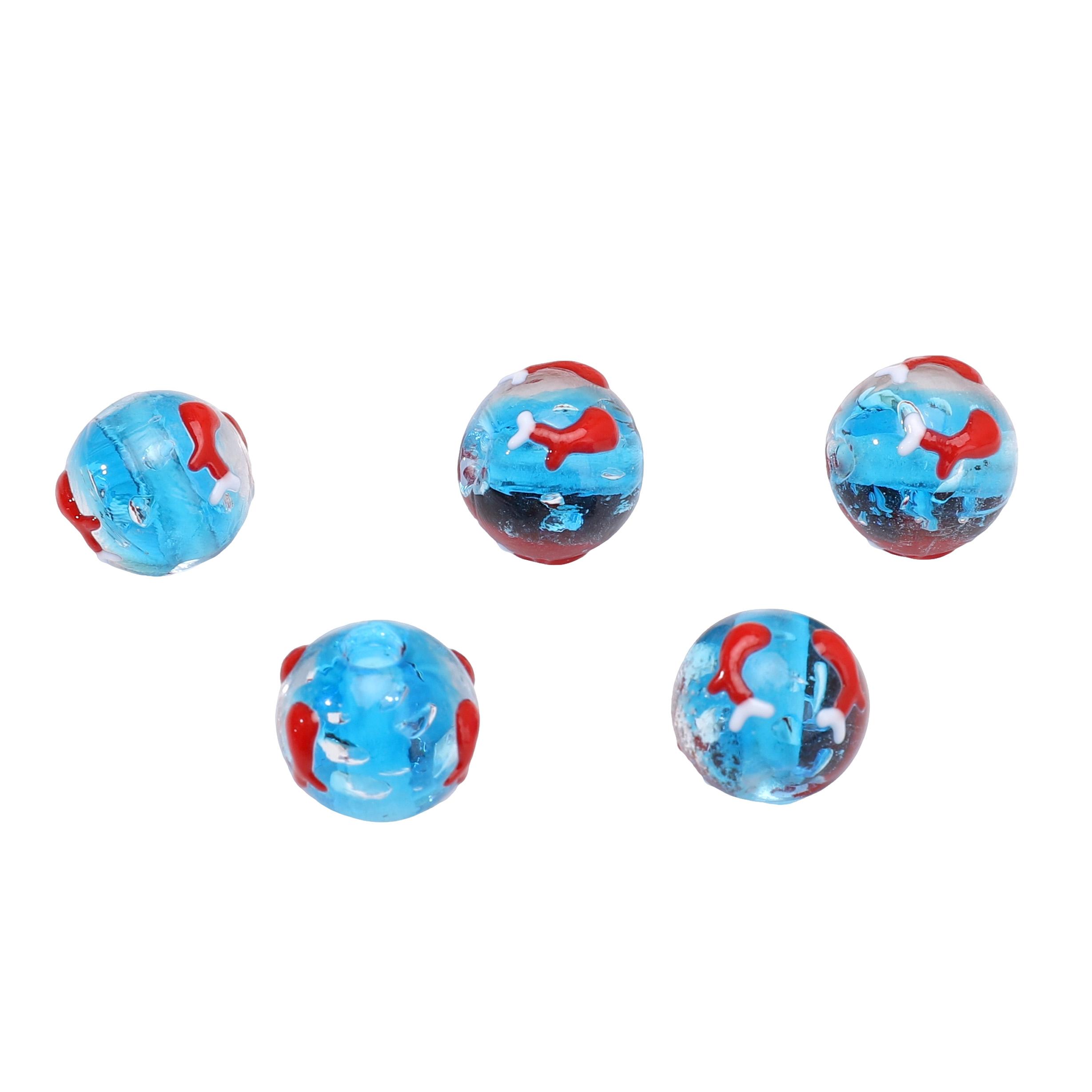

1Pcs Glass Beads Whale Starfish Round Beads For DIY Necklace Bracelet Earrings Jewelry Making Craft Accessories 12.00mm 1pc синій