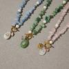 Trendy Natural Stone Colored Pendant Necklace For Women Gold Plated Stainless Steel Charms Necklace Jewelry