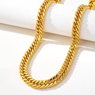 Colar Ouro Areia Vietnamita Ouro Imitação Tendência Corrente Interligada Luxo Dominador Presente Joia