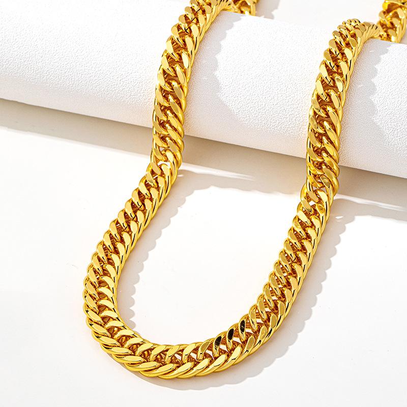 Vietnamese Sand Gold Necklace Imitation Gold Trend Interlocking Chain Luxury Domineering Gift Jewelry