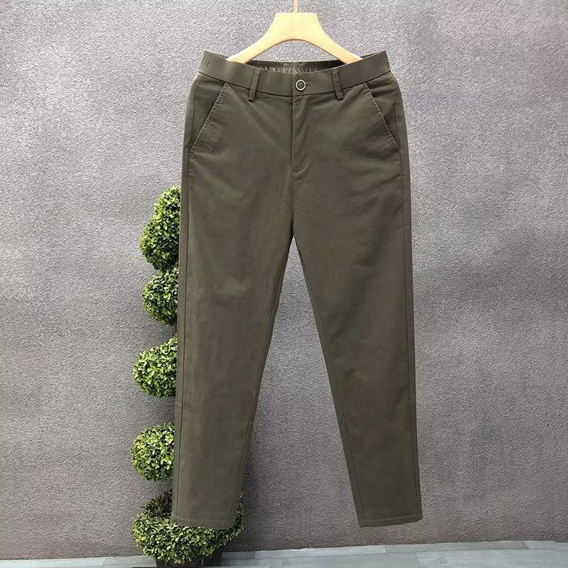 Men's Casual Trousers Summer Trendy Thin Cotton Small Straight-leg Pants Business Pants