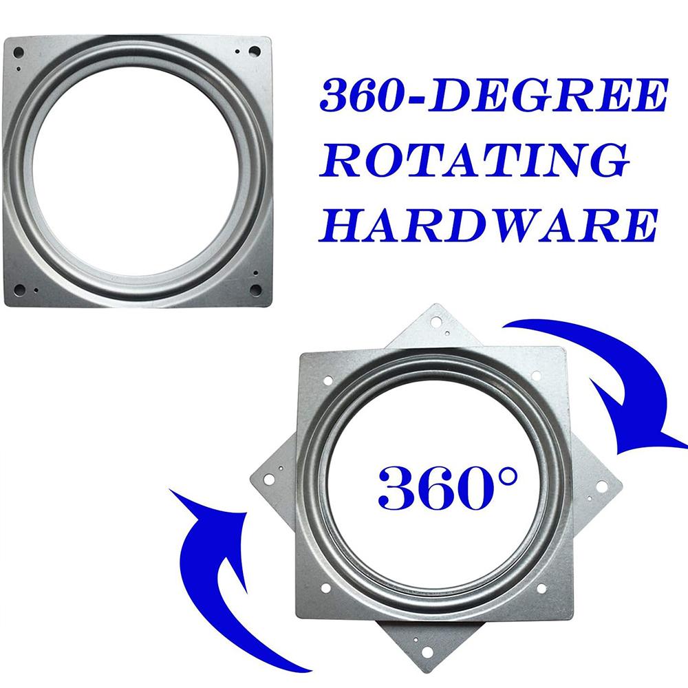 6Inch Rotating Bearing Plate Lazy Susan Hardware Square Turntable Swivel Plate for Serving Trays Kitchen Revolving Storage Racks