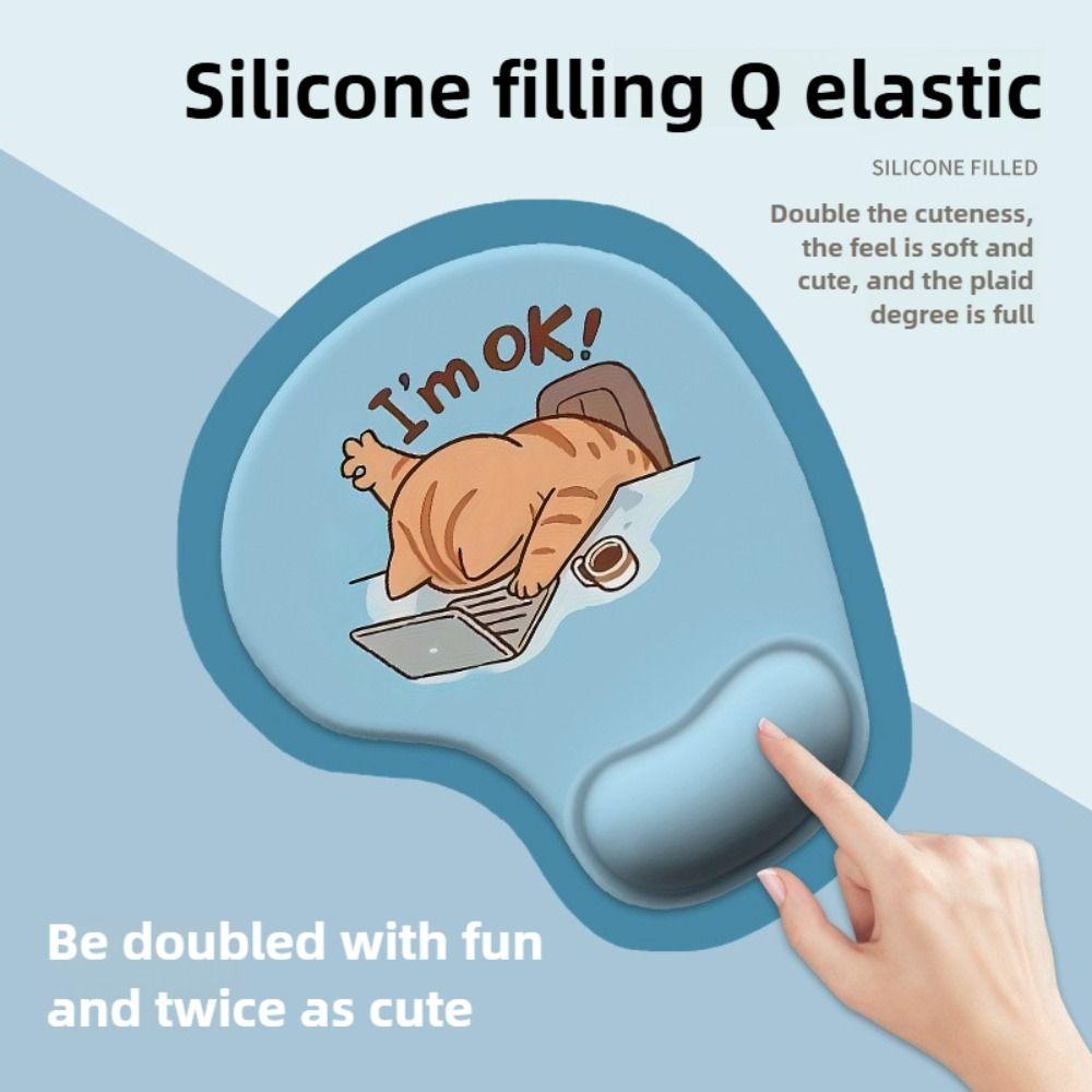 Silicone Comfortable Wrist Rest Non-Slip Desktop Wrist Support Cartoon Animal Mouse Pad  Computer