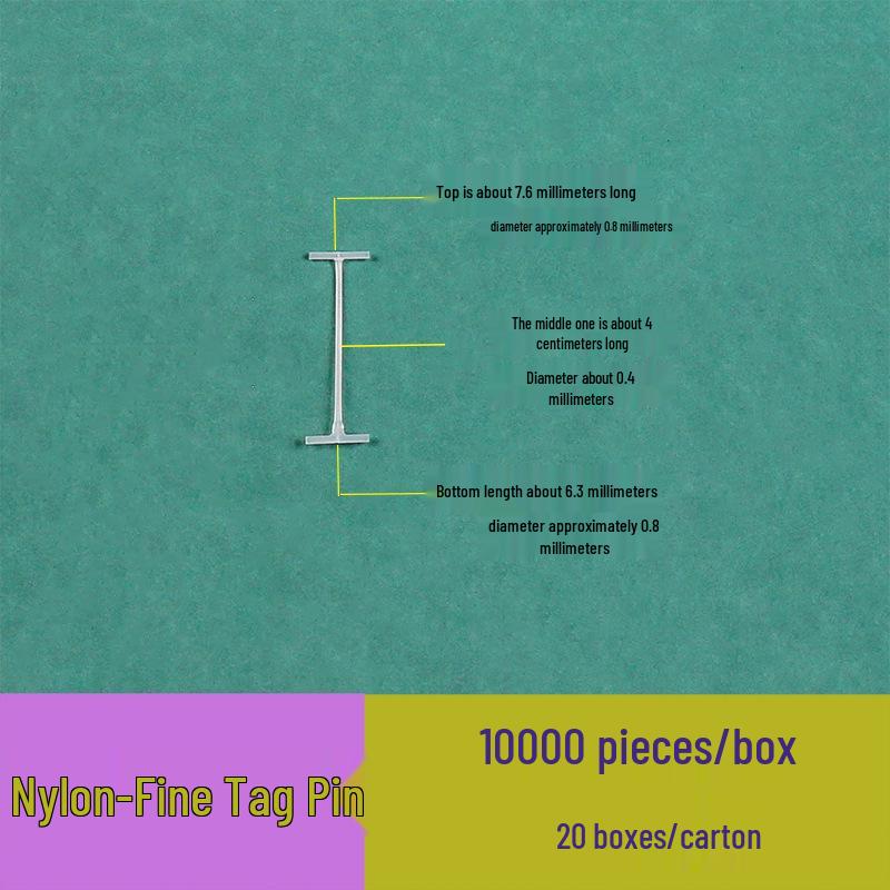 Durable Nylon T-End Fine Tag Pins for Apparel Label Guns - Strong and Break-resistant