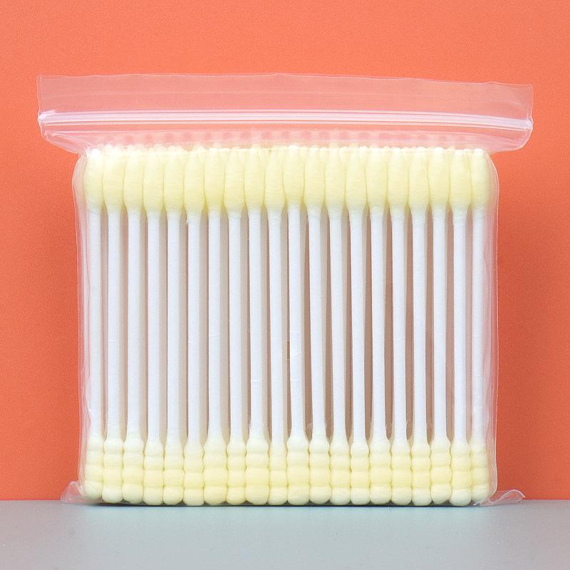 100-Pack Double-Ended Cotton Swabs: Colored, Disposable, Multi-Functional Beauty & Cleaning Tools