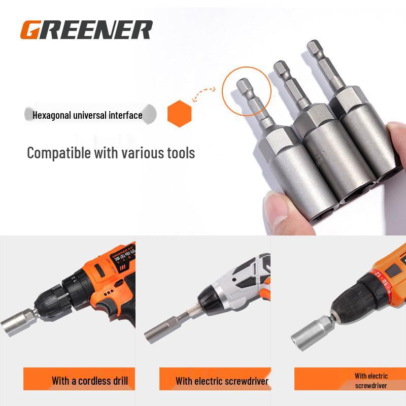 80mm Hex Socket Wrench Set with Air Impact, Extension Bit Holder, and Gauge for Electric Drills
