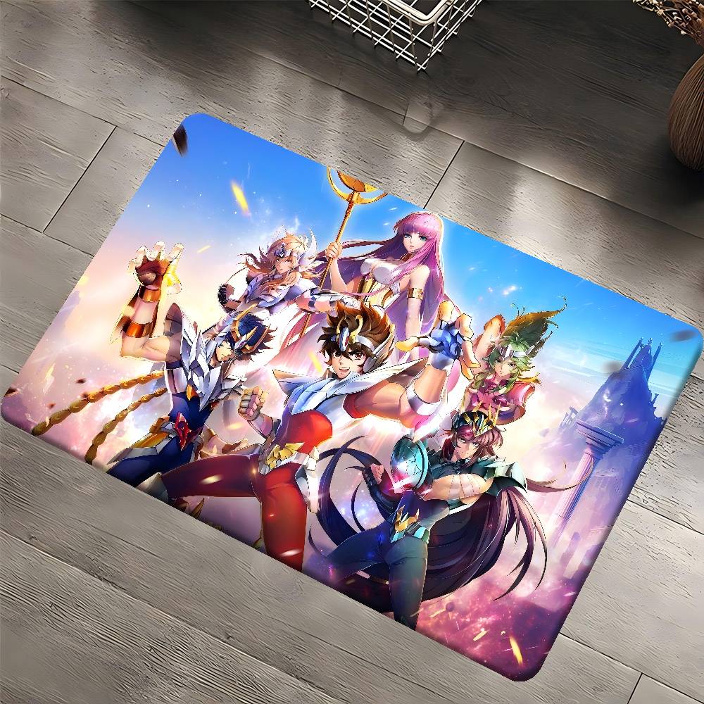 Anime Knights Of The Zodiac Door Mat Washable Non-Slip Living Room Sofa Chairs Area Mat Kitchen Doormat Area Rug