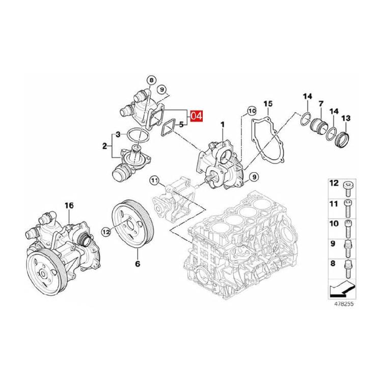 11517572859 Easy Installation Coolant Thermostat for E46 E60 E81 E82 E83 E84 E85 E86 E87 E88 E90 E92 E93 316i 328i 335i