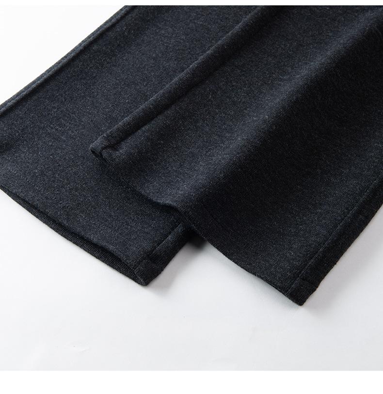 2026 Spring/Fall Women's High-Waisted Wool Wide-Leg Cropped Pants Nine-Tenths Length