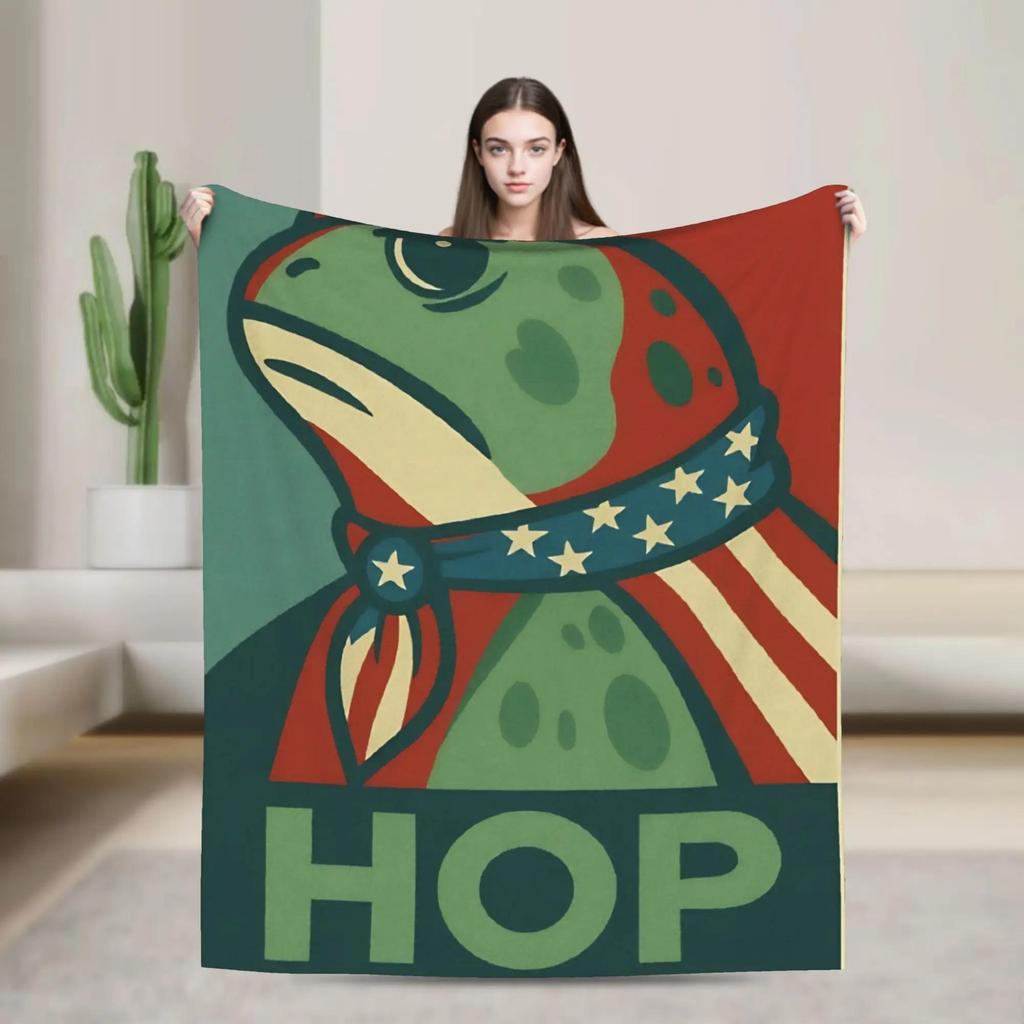 Soft Flannel Blanket for Bed Couch Sofa  Portland Frog Protest Print Travel Throw Blanket Bedspread Cover